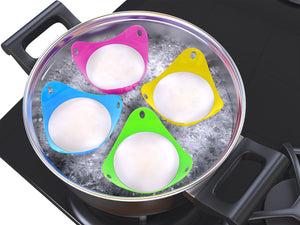 Kitchen Essentials™ Premium Easy-Release Food-Grade Silicone Egg Poacher Cups (4 Pack) With Base Ring